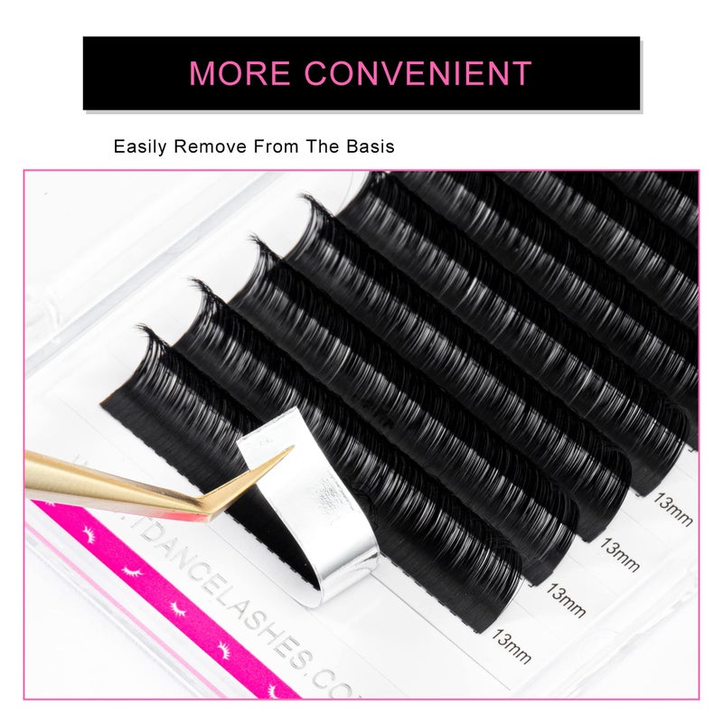 TDANCE Lash Extension Matte Black Eyelash Extension C CC D DD J B L Curl Volume & Classic Lash Extensions 0.03-0.18mm Thickness Professional Salon Use(0.05-DD,12 mm) - Image 3